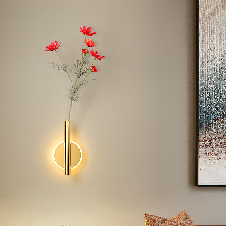 Modern Minimalist Round Oval Cylinder Iron Acrylic LED Wall Sconce Lamp For Bedroom