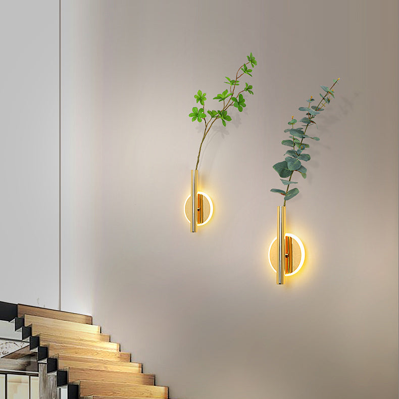 Modern Minimalist Round Oval Cylinder Iron Acrylic LED Wall Sconce Lamp For Bedroom