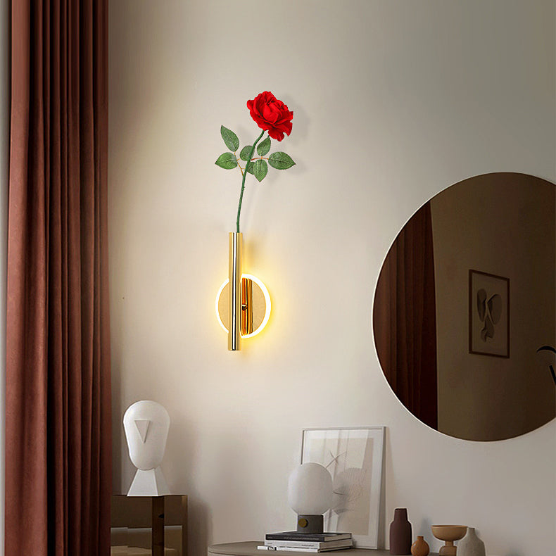 Modern Minimalist Round Oval Cylinder Iron Acrylic LED Wall Sconce Lamp For Bedroom