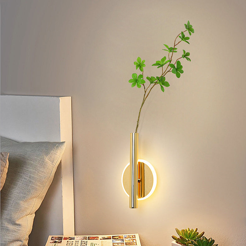 Modern Minimalist Round Oval Cylinder Iron Acrylic LED Wall Sconce Lamp For Bedroom