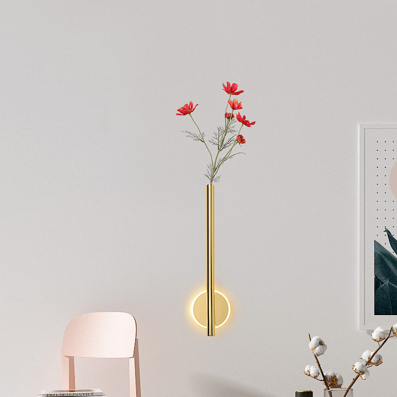 Modern Minimalist Round Oval Cylinder Iron Acrylic LED Wall Sconce Lamp For Bedroom