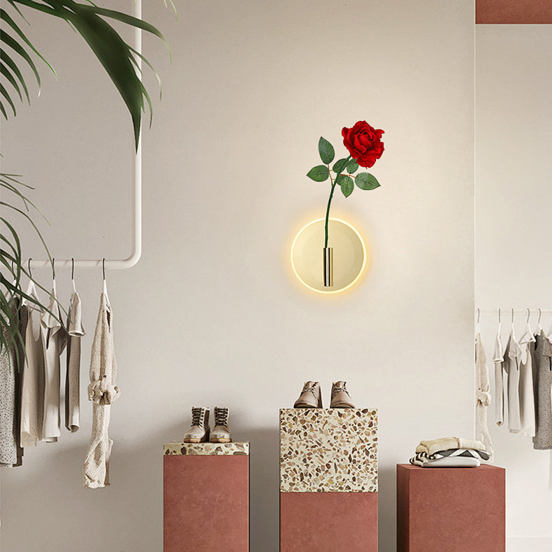 Modern Minimalist Round Oval Cylinder Iron Acrylic LED Wall Sconce Lamp For Bedroom