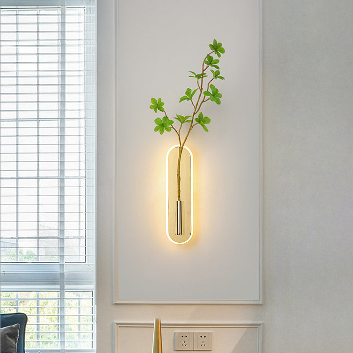 Applique Murale LED Moderne Minimaliste Ronde Ovale Cylindrique en Fer et Acrylique Pour Chambre 