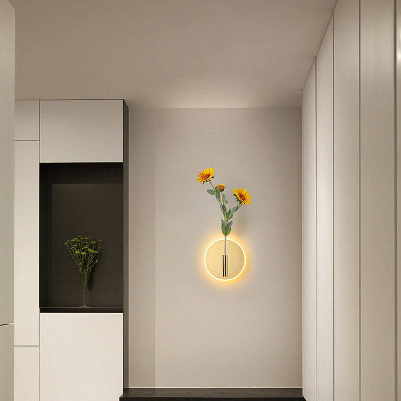 Modern Minimalist Round Oval Cylinder Iron Acrylic LED Wall Sconce Lamp For Bedroom
