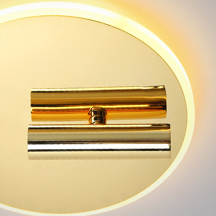 Moderne minimalistische runde ovale Zylinder-Eisen-Acryl-LED-Wandleuchte für das Schlafzimmer 