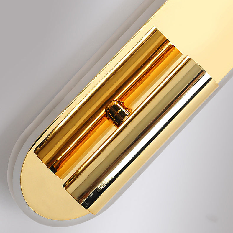 Modern Minimalist Round Oval Cylinder Iron Acrylic LED Wall Sconce Lamp For Bedroom