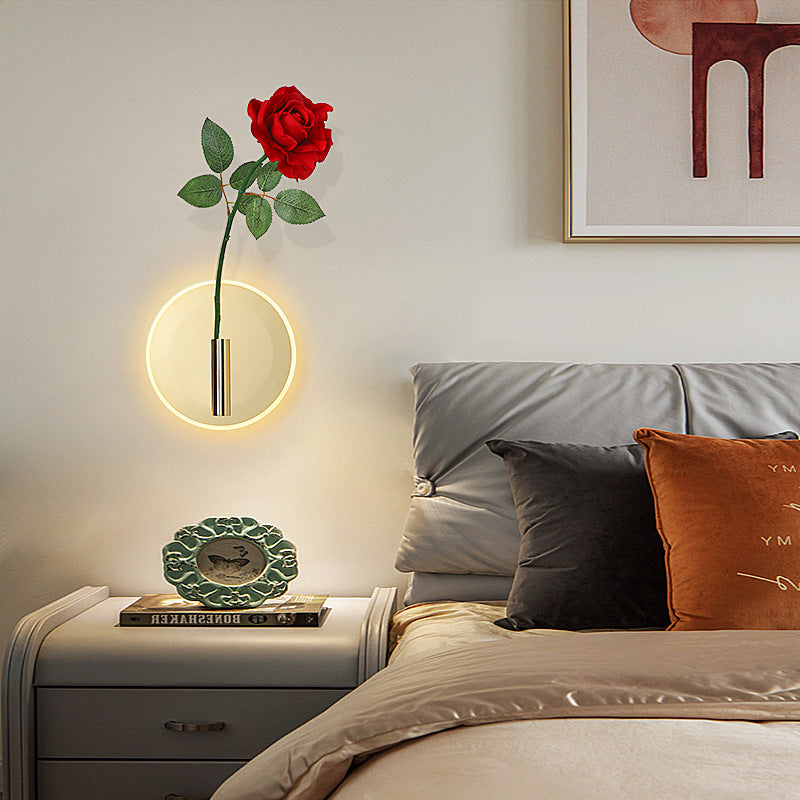 Modern Minimalist Round Oval Cylinder Iron Acrylic LED Wall Sconce Lamp For Bedroom