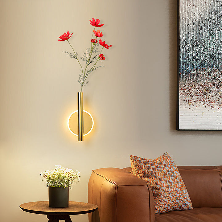 Moderne minimalistische runde ovale Zylinder-Eisen-Acryl-LED-Wandleuchte für das Schlafzimmer 