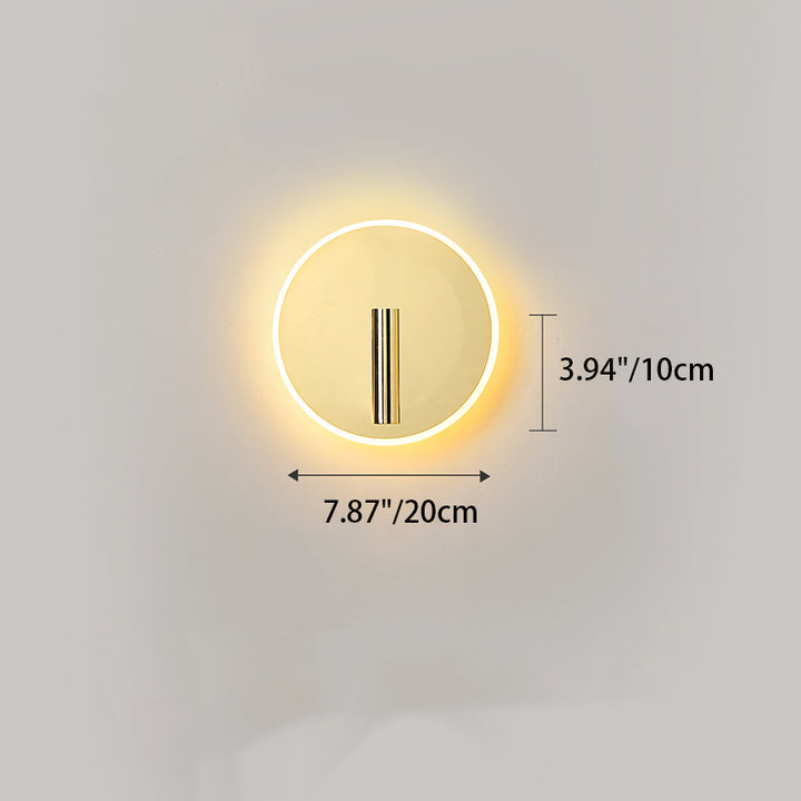 Moderne minimalistische runde ovale Zylinder-Eisen-Acryl-LED-Wandleuchte für das Schlafzimmer 