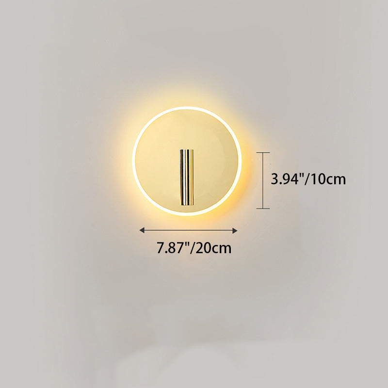 Modern Minimalist Round Oval Cylinder Iron Acrylic LED Wall Sconce Lamp For Bedroom