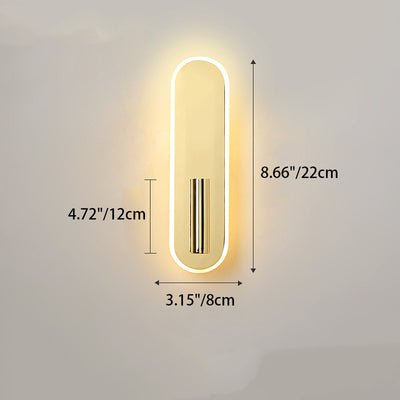 Modern Minimalist Round Oval Cylinder Iron Acrylic LED Wall Sconce Lamp For Bedroom