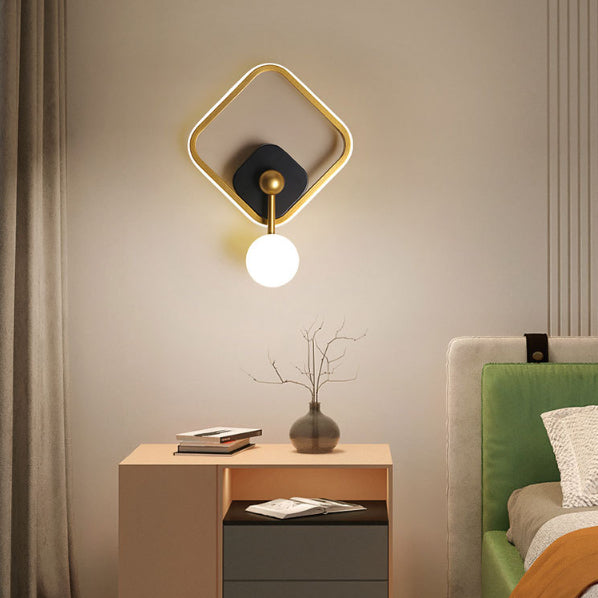 Applique murale LED contemporaine scandinave carrée ronde ovale sphérique tube long en fer aluminium acrylique pour chambre 