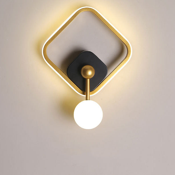 Zeitgenössische skandinavische quadratische runde ovale sphärische lange Rohr-Eisen-Aluminium-Acryl-LED-Wandleuchte für das Schlafzimmer 