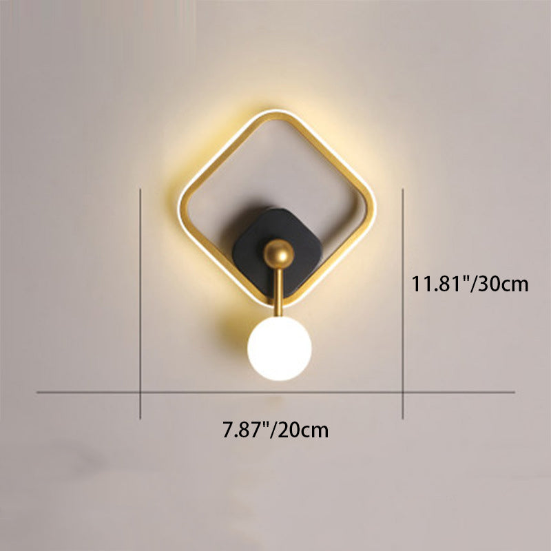 Contemporary Scandinavian Square Round Oval Spherical Long Tube Iron Aluminum Acrylic LED Wall Sconce Lamp For Bedroom