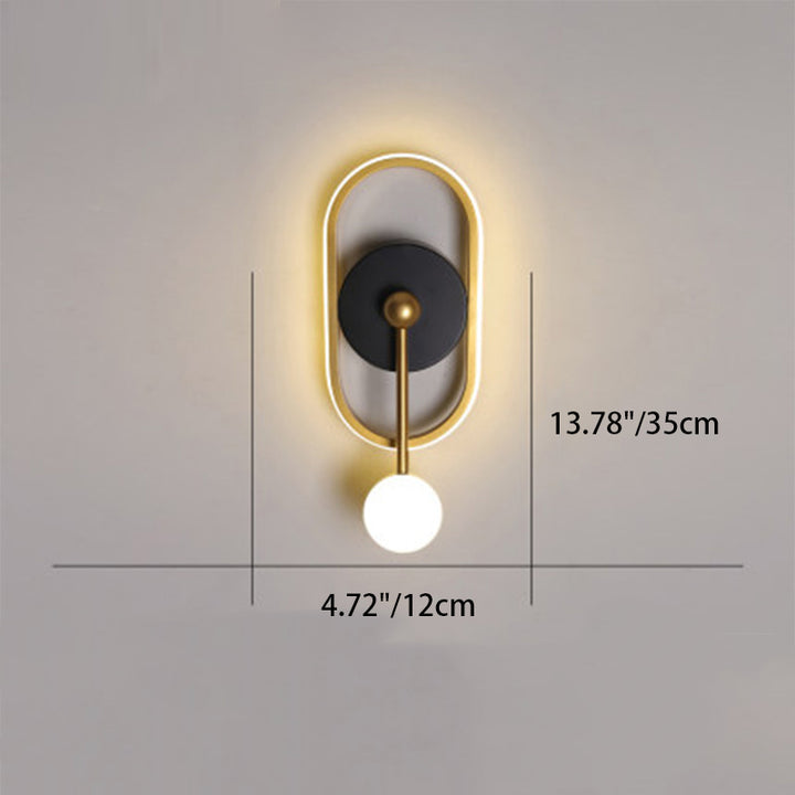Applique murale LED contemporaine scandinave carrée ronde ovale sphérique tube long en fer aluminium acrylique pour chambre 