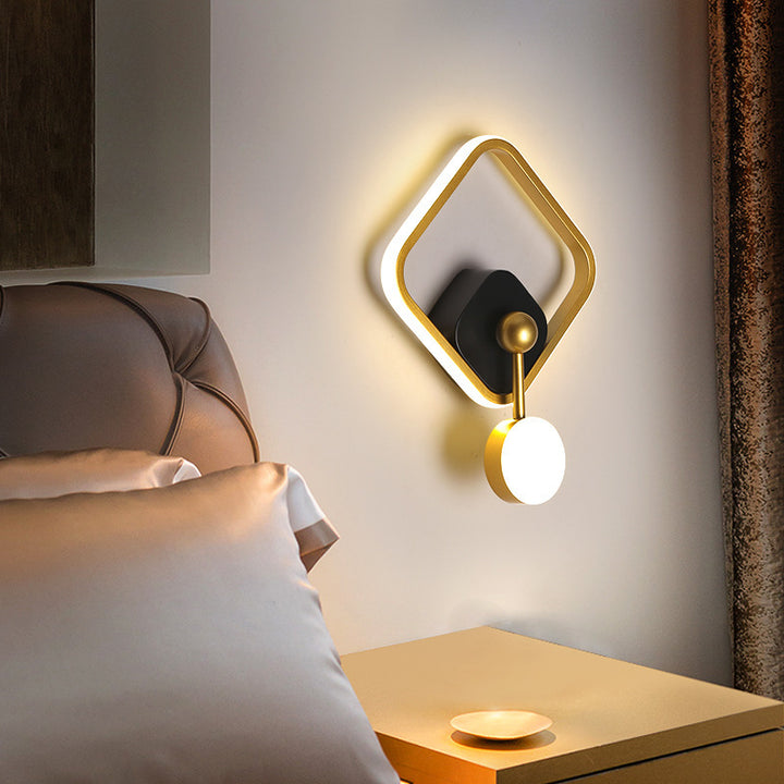 Zeitgenössische skandinavische quadratische runde ovale sphärische lange Rohr-Eisen-Aluminium-Acryl-LED-Wandleuchte für das Schlafzimmer 