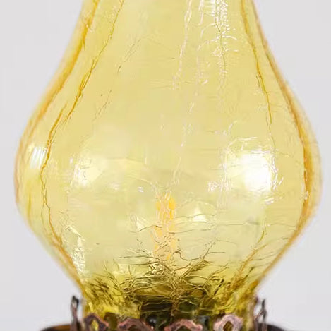 Traditionelle Vintage-Flasche Kegel Halbrund Texturiertes Eisen Glas 1-Licht Tischlampe Für Schlafzimmer 