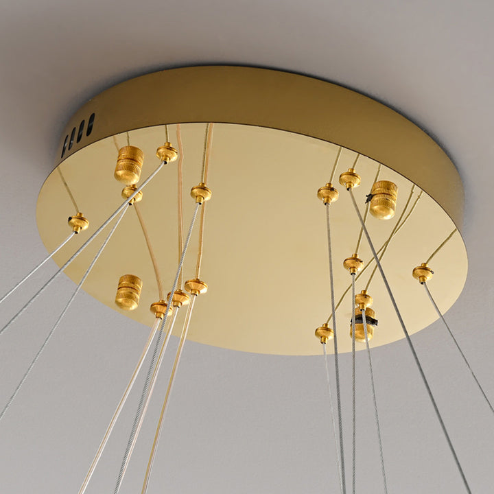 Moderne Luxus Ring Rechteck Hardware Kristall LED Pendelleuchte Insel Licht für Esszimmer 