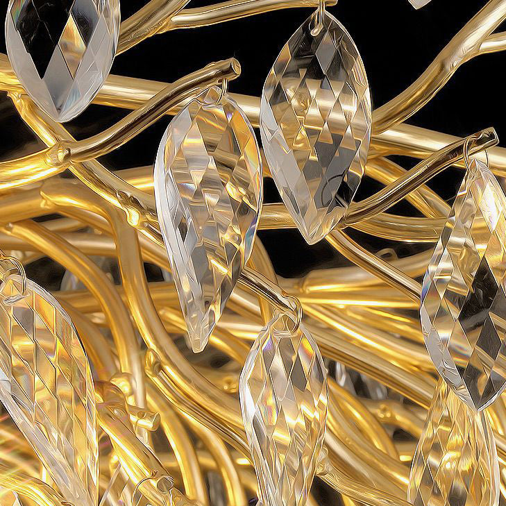 Lustre Plafonnier Moderne de Luxe Branche Courbée Goutte d&