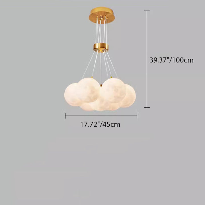 Contemporary Scandinavian Orb Bubble Disc Base Iron Acrylic 7/13/19 Light Chandelier For Living Room