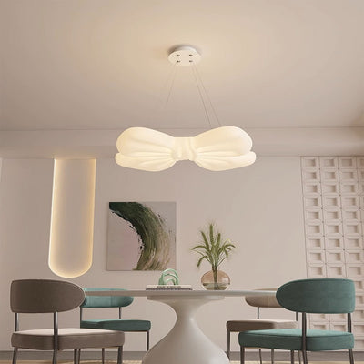 Modern Minimalist Kids Bow Tie Iron Plastic LED Pendant Light For Bedroom