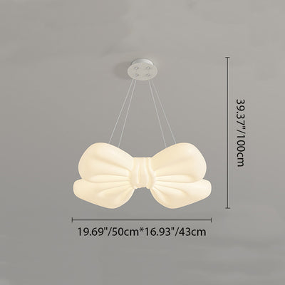 Modern Minimalist Kids Bow Tie Iron Plastic LED Pendant Light For Bedroom