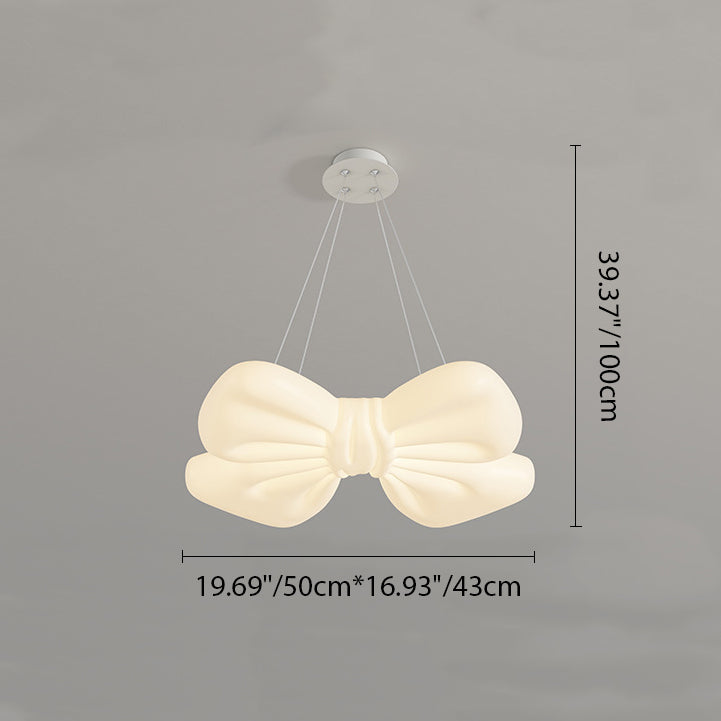 Modern Minimalist Kids Bow Tie Iron Plastic LED Pendant Light For Bedroom