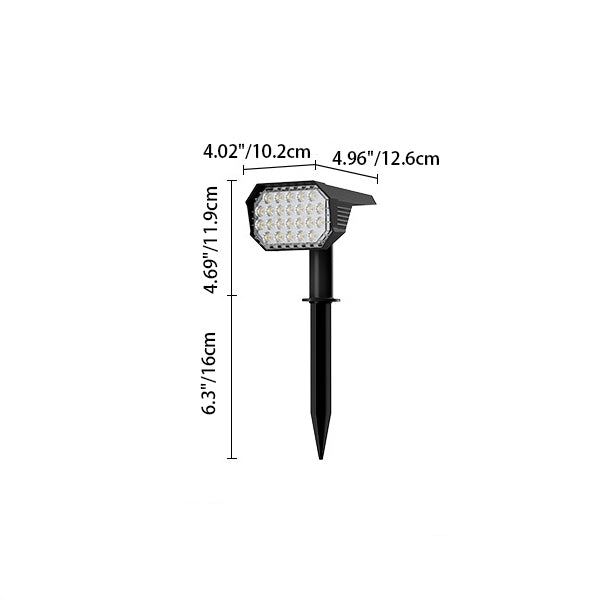 Moderno Minimalista Solar Impermeable Rectangular Hexagonal ABS PC LED Luz de Enchufe de Suelo para Jardín 