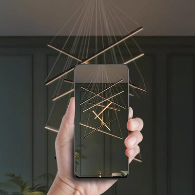 Contemporary Scandinavian Rectangular Long Combination Cylinder Base Aluminum Acrylic LED Chandelier Island Light For Living Room