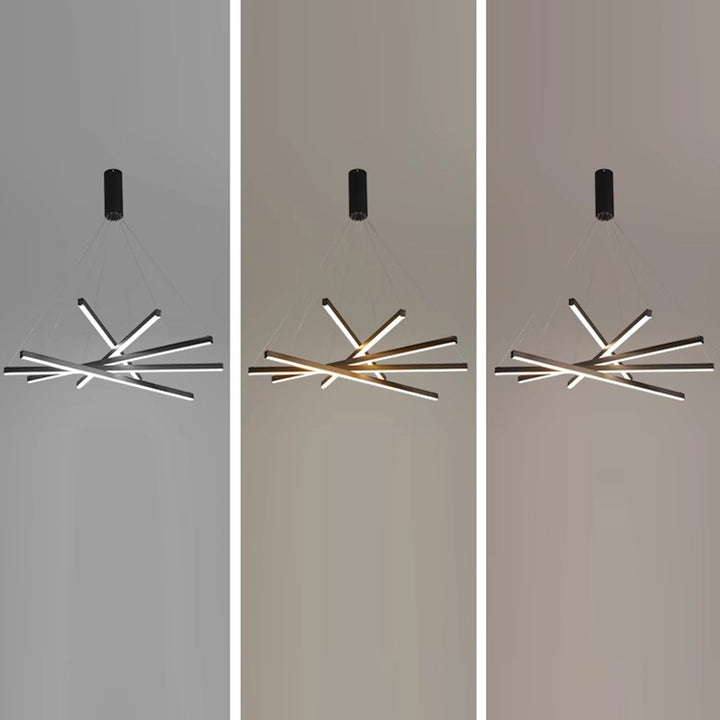 Contemporary Scandinavian Rectangular Long Combination Cylinder Base Aluminum Acrylic LED Chandelier Island Light For Living Room