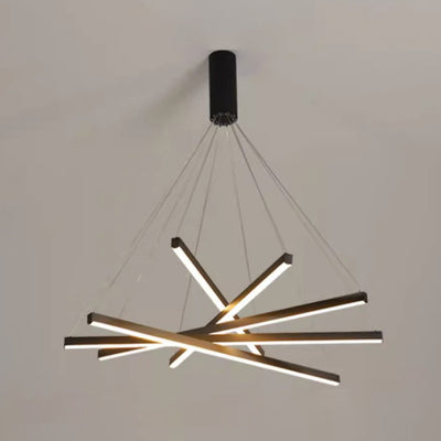 Contemporary Scandinavian Rectangular Long Combination Cylinder Base Aluminum Acrylic LED Chandelier Island Light For Living Room