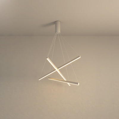 Contemporary Scandinavian Rectangular Long Combination Cylinder Base Aluminum Acrylic LED Chandelier Island Light For Living Room