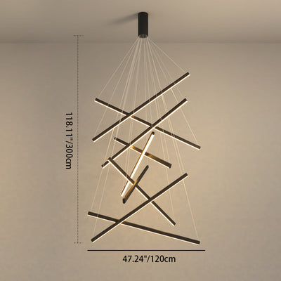 Contemporary Scandinavian Rectangular Long Combination Cylinder Base Aluminum Acrylic LED Chandelier Island Light For Living Room