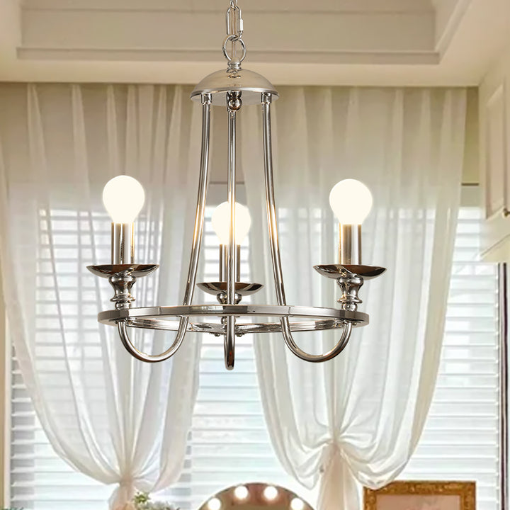 Traditioneller Vintage-Kronleuchter mit gebogenem Haken, Zweig, Scheibenbasis-Hardware, 3/6 Lichter für das Wohnzimmer 