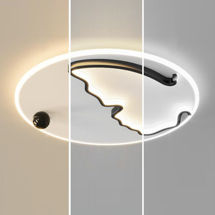 Modern Minimalist Round Ball Butterfly Iron Aluminum Acrylic LED Flush Mount Ceiling Light For Bedroom