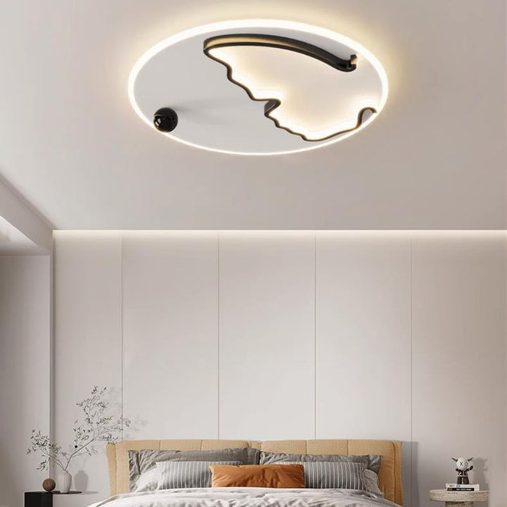 Moderne minimalistische runde Kugel Schmetterling Eisen Aluminium Acryl LED-Deckenleuchte für das Schlafzimmer 