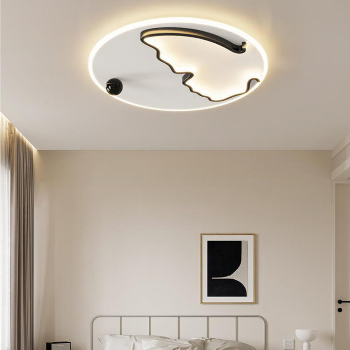 Moderne minimalistische runde Kugel Schmetterling Eisen Aluminium Acryl LED-Deckenleuchte für das Schlafzimmer 