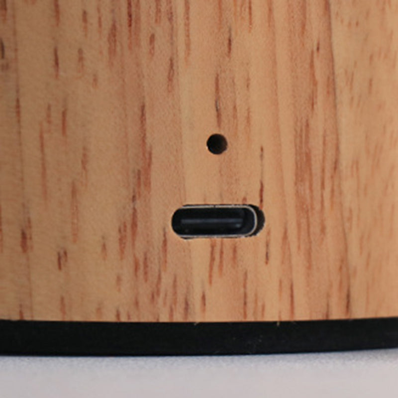 Lámpara de mesa contemporánea creativa de madera hombre cilindro bola madera sisal acrílico LED para dormitorio 