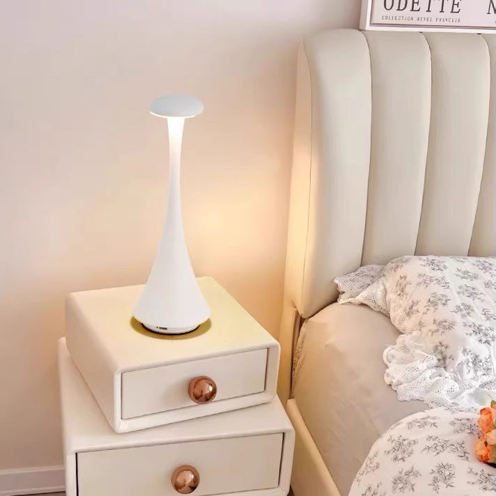 Moderne minimalistische Flasche Halbkreis Aluminium Acryl LED Tischlampe für das Schlafzimmer 