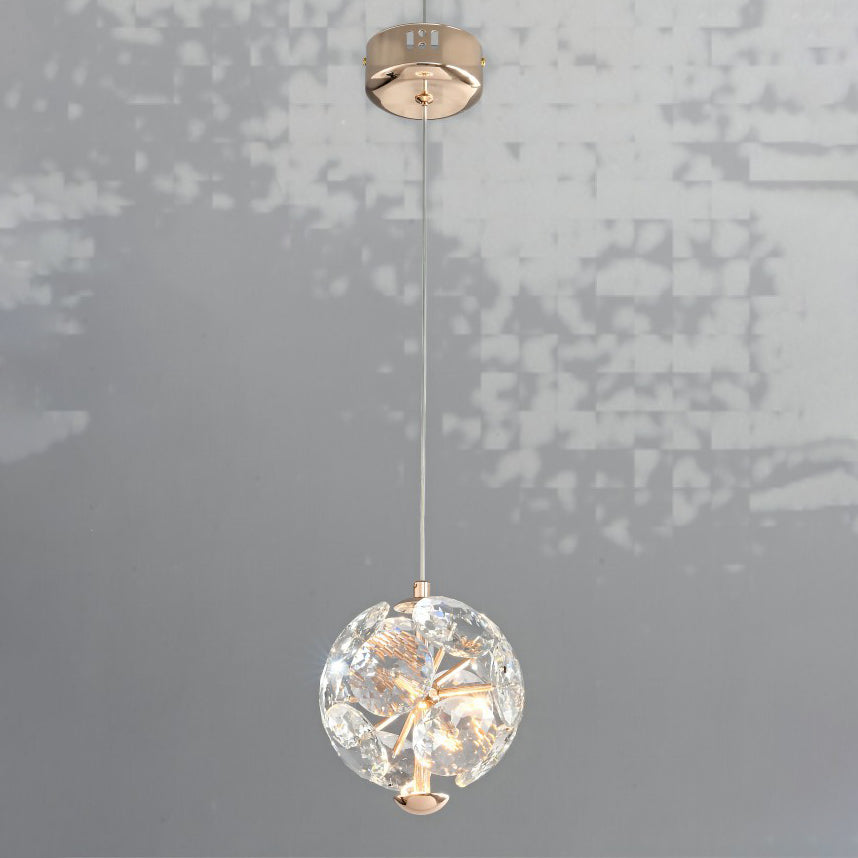 Lámpara Colgante LED de Cristal con Hardware Redondo Múltiple de Lujo Moderno para Dormitorio 