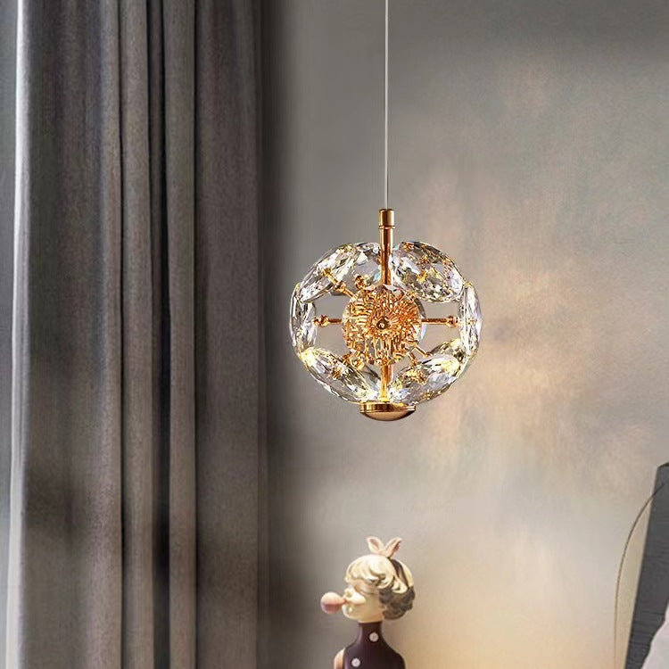 Lustre LED en cristal moderne avec matériel rond multi-balles pour chambre à coucher 