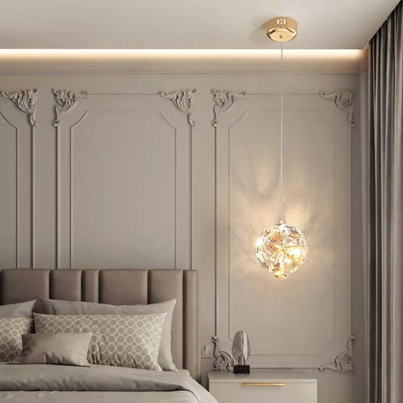 Lustre LED en cristal moderne avec matériel rond multi-balles pour chambre à coucher 
