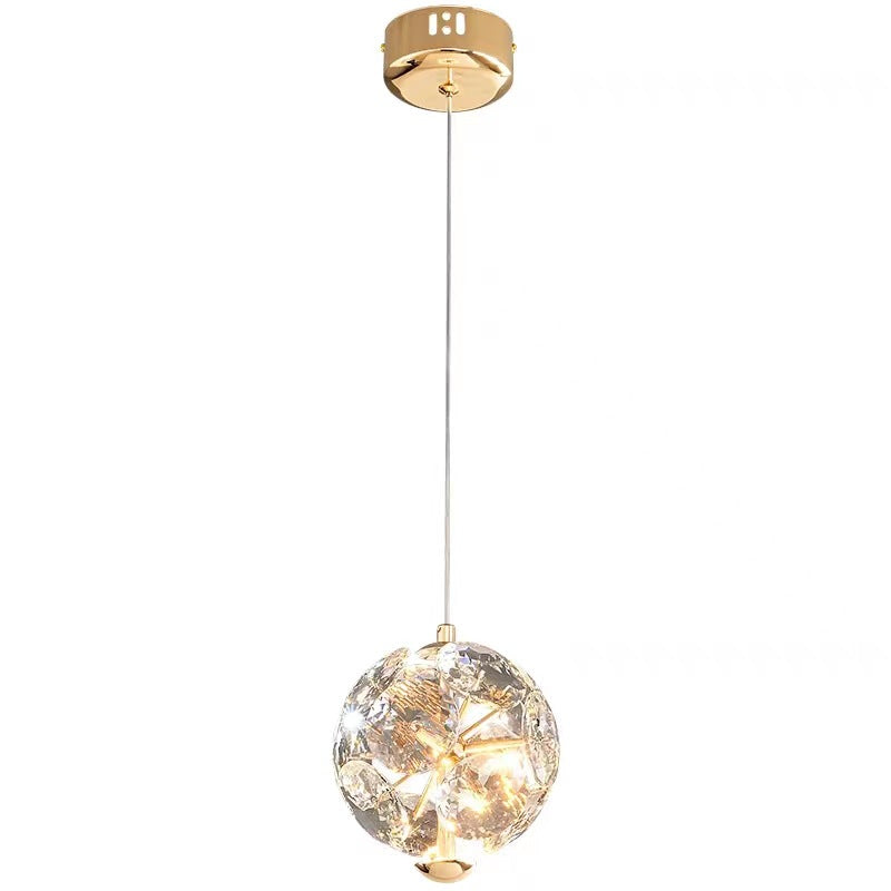 Lámpara Colgante LED de Cristal con Hardware Redondo Múltiple de Lujo Moderno para Dormitorio 