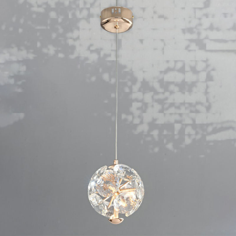 Lustre LED en cristal moderne avec matériel rond multi-balles pour chambre à coucher 