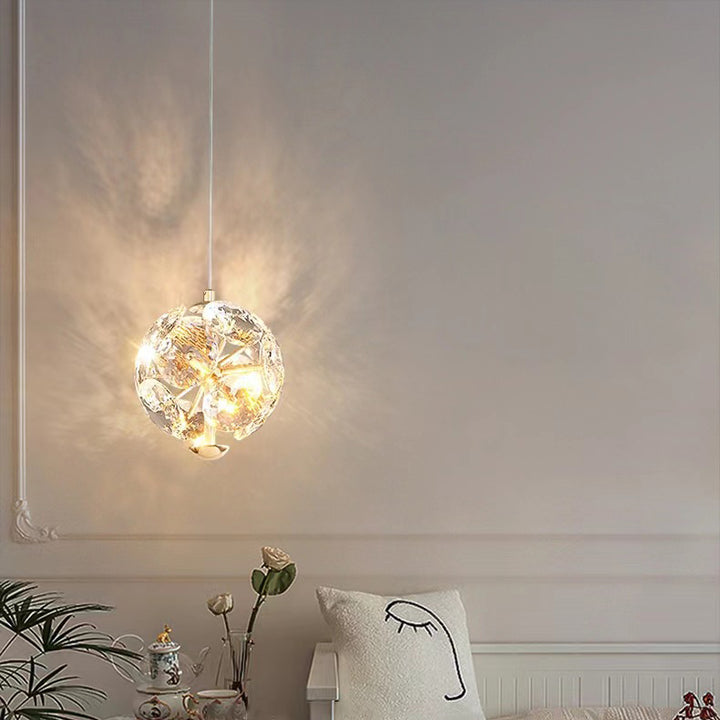 Lámpara Colgante LED de Cristal con Hardware Redondo Múltiple de Lujo Moderno para Dormitorio 