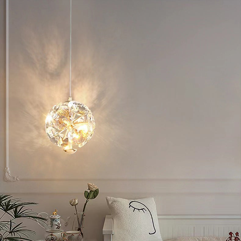 Lustre LED en cristal moderne avec matériel rond multi-balles pour chambre à coucher 