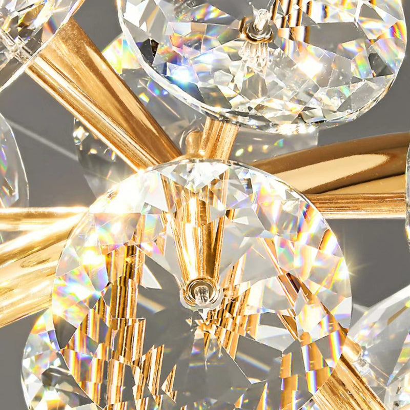 Lustre LED en cristal moderne avec matériel rond multi-balles pour chambre à coucher 