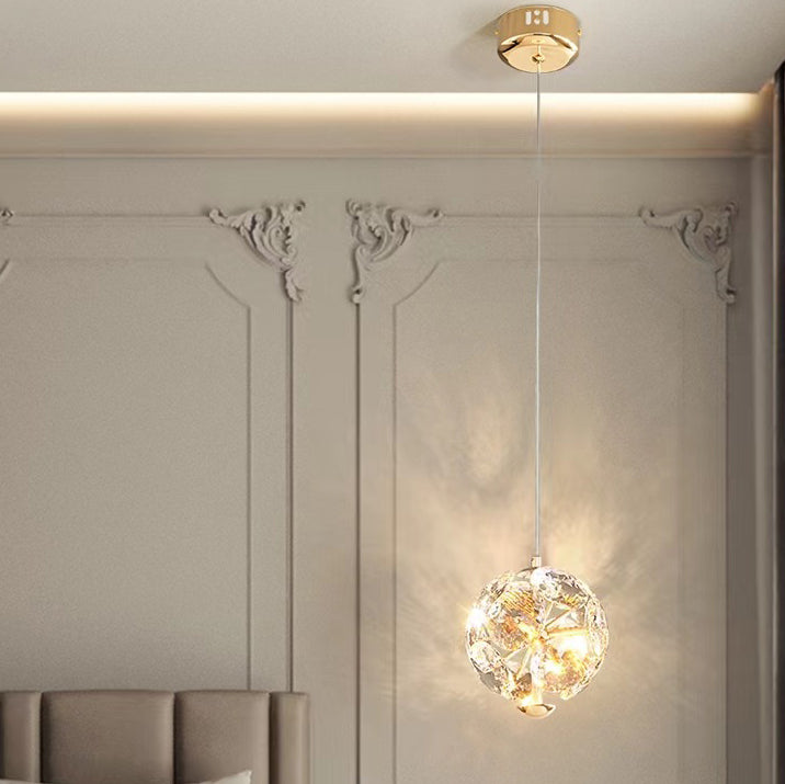 Lámpara Colgante LED de Cristal con Hardware Redondo Múltiple de Lujo Moderno para Dormitorio 