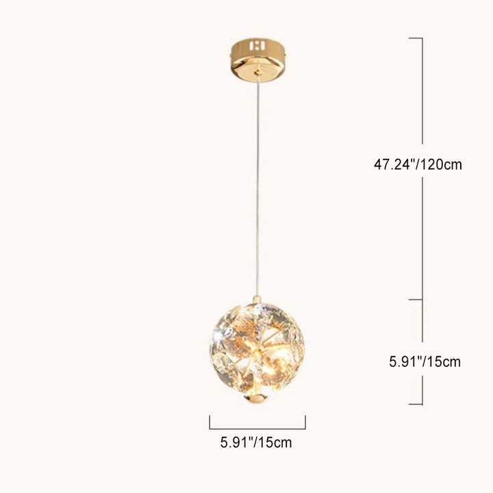 Moderne Luxus-Kugel Multi-Rund-Hardware Kristall LED Pendelleuchte für Schlafzimmer 