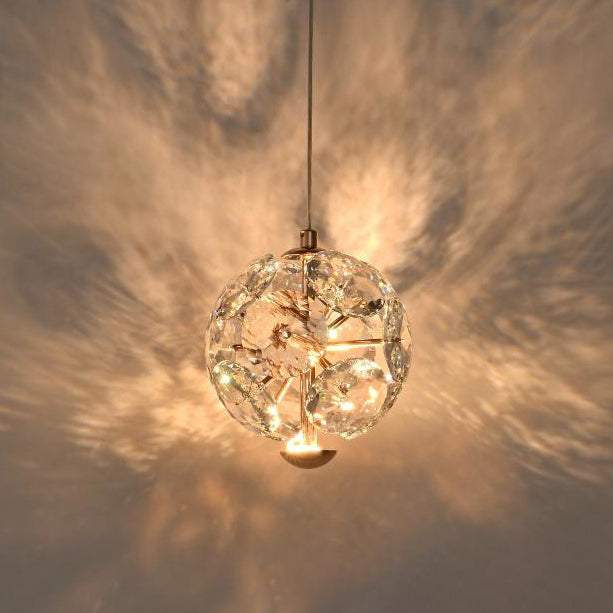 Lustre LED en cristal moderne avec matériel rond multi-balles pour chambre à coucher 